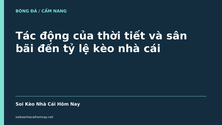 Tác động của thời tiết và sân bãi đến tỷ lệ kèo nhà cái